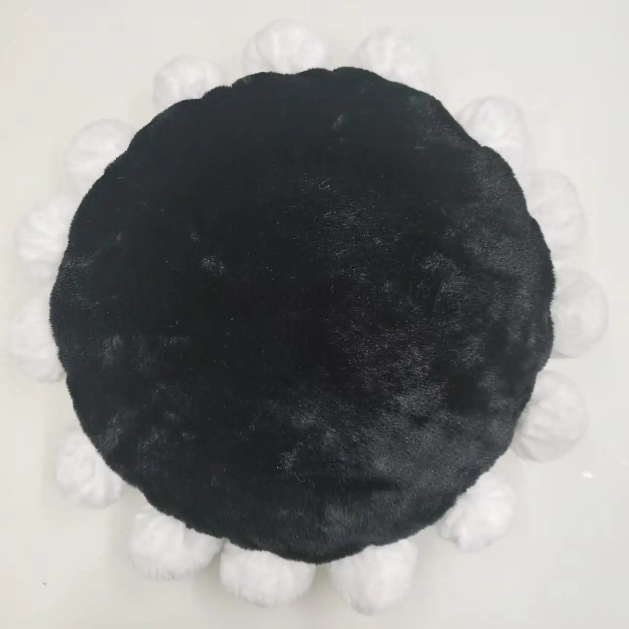 Round Pom Throw PillowSoft Plush Cushion