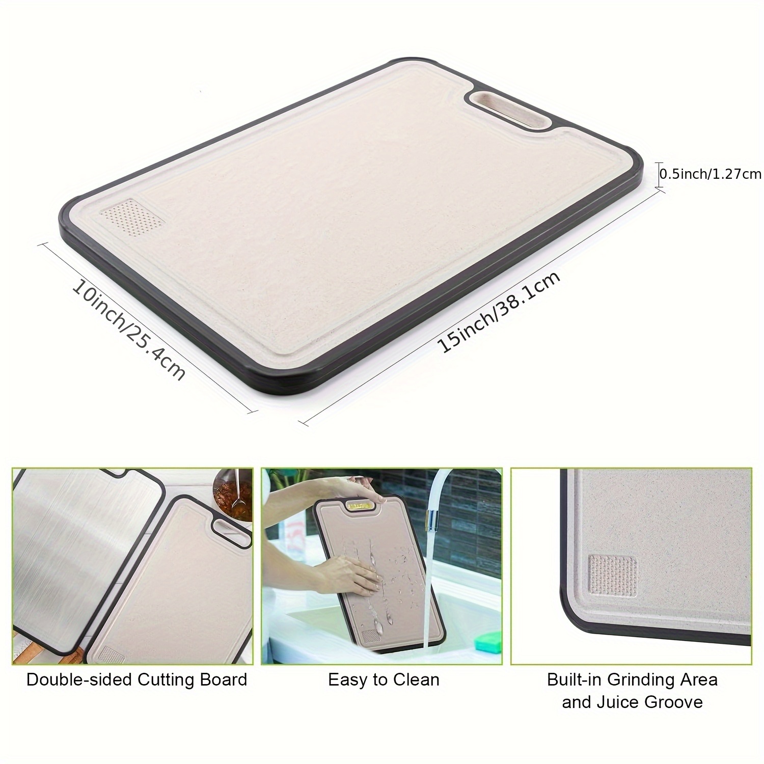 1 Double-sided Household Chopping Board - Anti-slip Base, Easy To Clean With Handle - Made Of Stainless Steel, Suitable For Meat, Vegetable And Fruit Families, Essential Kitchen Tools For Cam