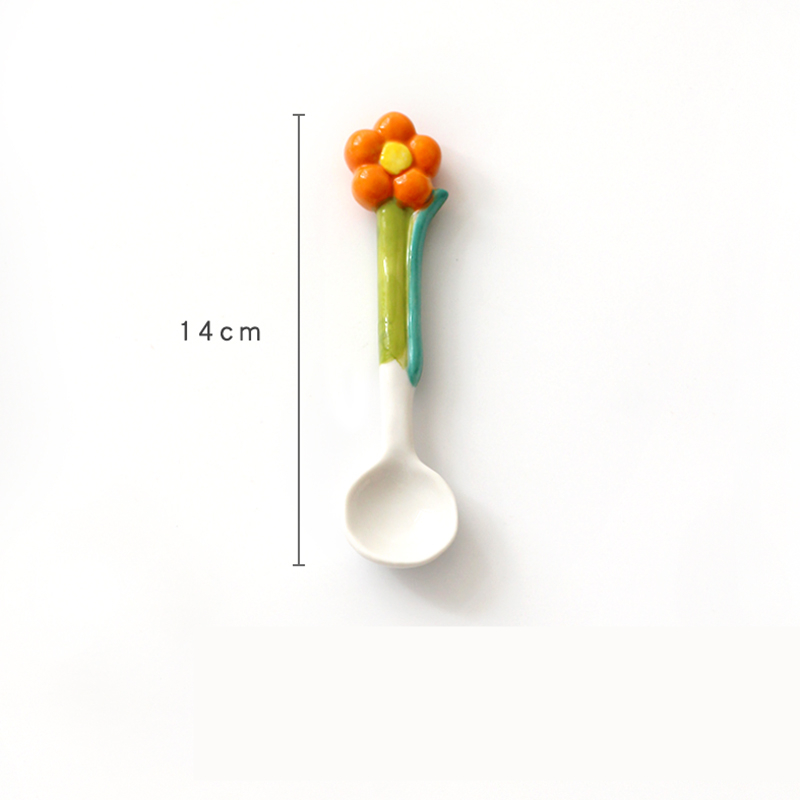 Orange flower spoon