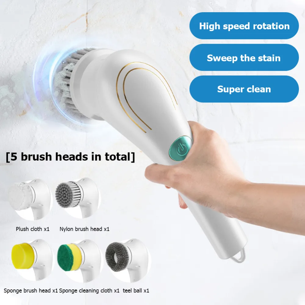 Multifunctional Electric Handheld Kitchen Household Dishwashing Brush Scrubber Bathtub