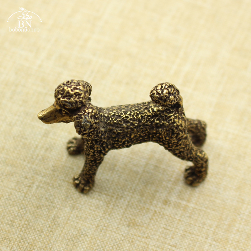 Title 5, Retro Pure Copper Solid Poodle Dog Ornaments