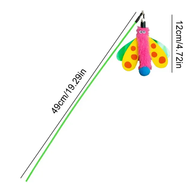 Cat Wand Toy Kitten Toy With Bell Dragonfly Cat Stick Toy Interactive Pet Playing Toy Cat Teaser Wand For Indoor Cats To Play Green - Shop at LoveMi