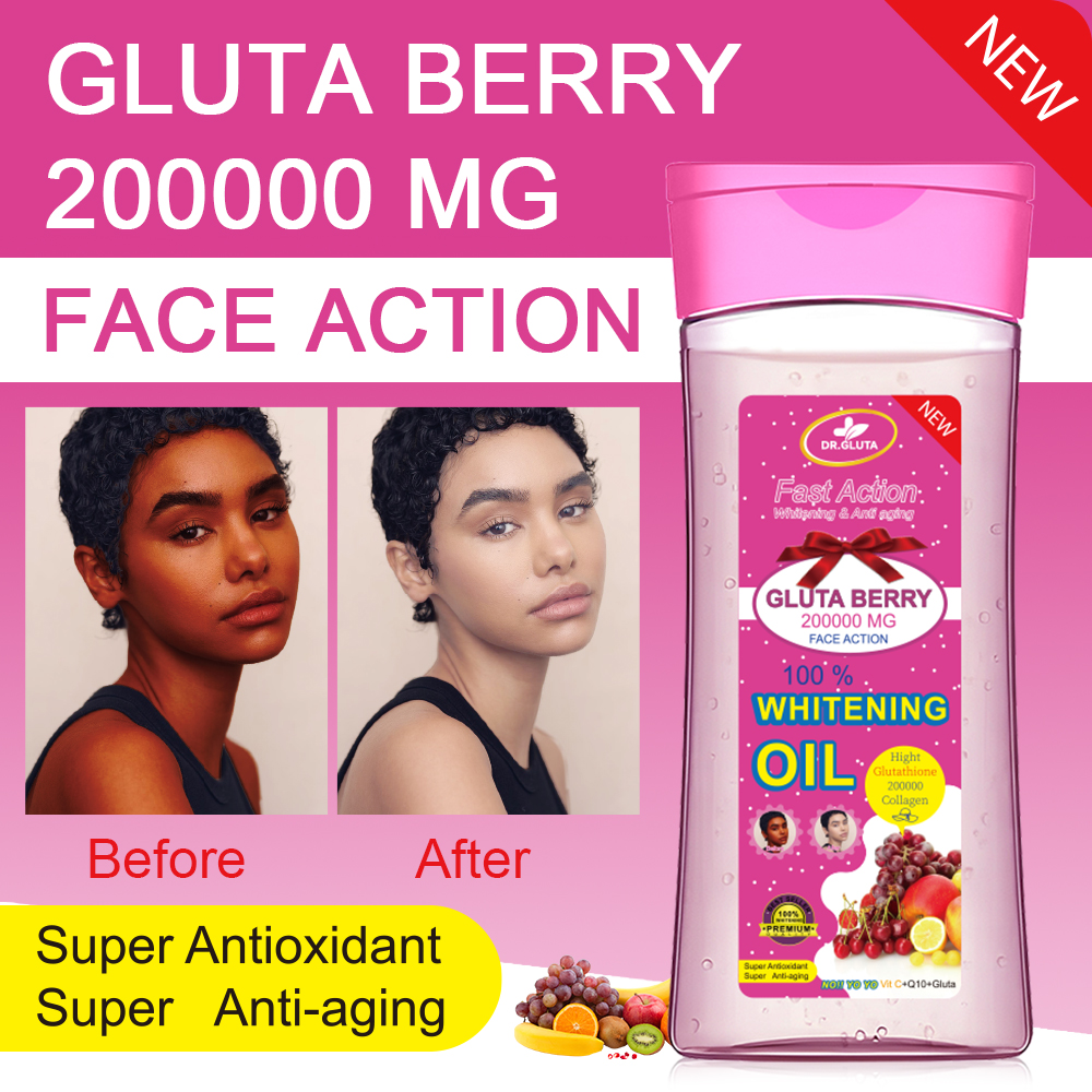 Glutathione Whitening Oil Fast Action Whitening & Anti Aging Body Oil Fruit Berry Collagen Skin Care 200ml — foto 4