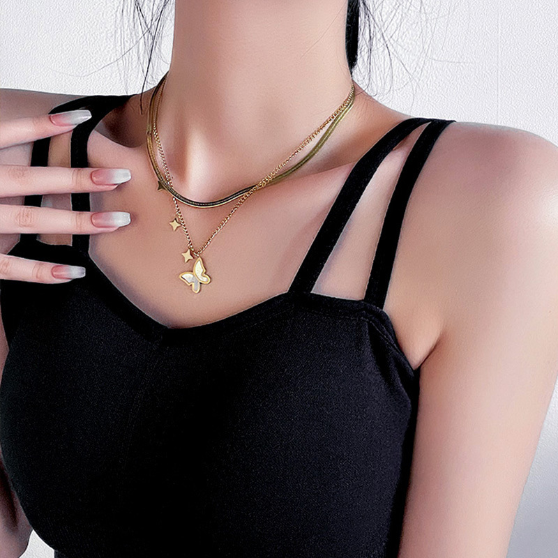 Multi-layer Luxurious Butterfly Necklace Female