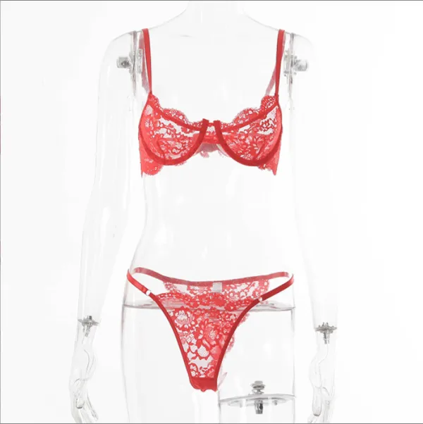 Ladies Underwire Lace Lingerie Suit Fashion Red - Shop at LoveMi