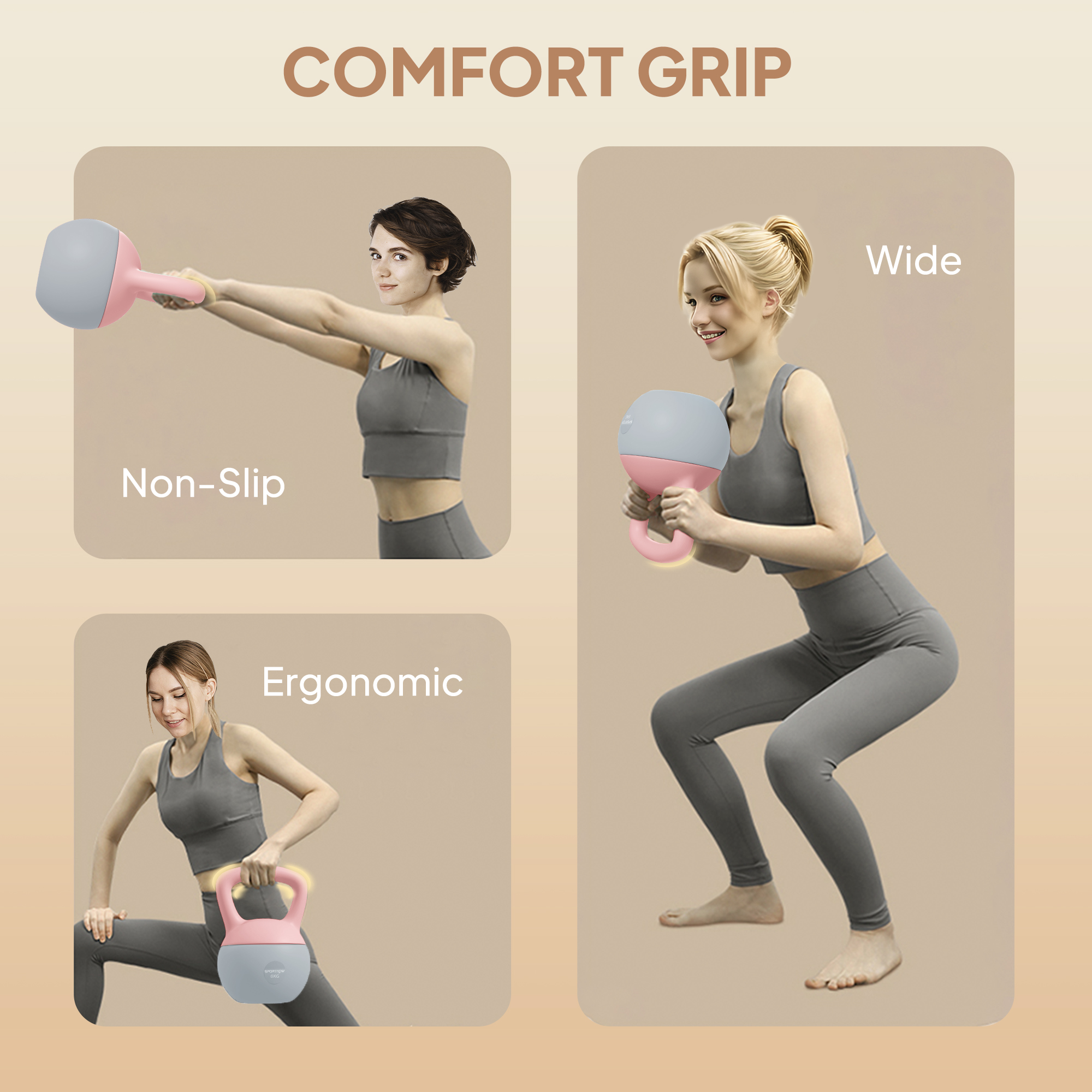6Kg Soft Kettlebell With Anti Slip Handle, Suitable For Home Gym