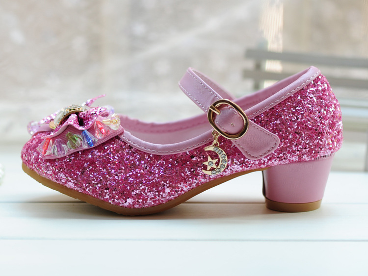 Title 4, Girls High Heel Shoes Princess Crystal Shoes Mi...