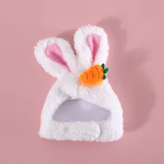 Plush Cartoon Cat Dog Rabbit Ears Cute Easter Decoration Hat Head Cover Pets Products - Carrot Rabbit Hat - View 1