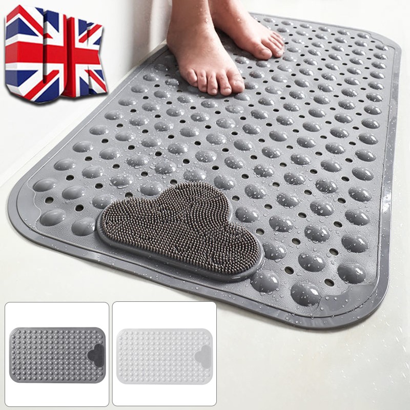 Anti Mold Rubber Shower Mat Non Slip Bathtub Strong Suction Extra Large Bath