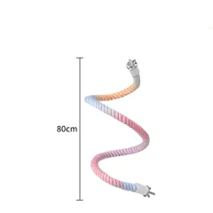 Gradient Colorful Bird Rope Perch Stand For Bird Cages Bendable Climbing Rope Cage Accessory Toy For Cockatiel Parakeet Sugar Glider - Double Head ... - View 1