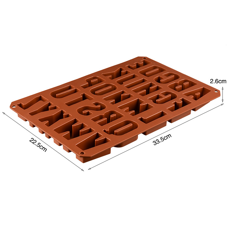 Title 4, 26 hole English alphabet silicone cake mold