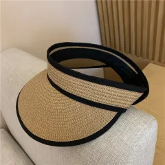 Seaside Vacation Beach Foldable Empty Top Hat - Khaki - View 1
