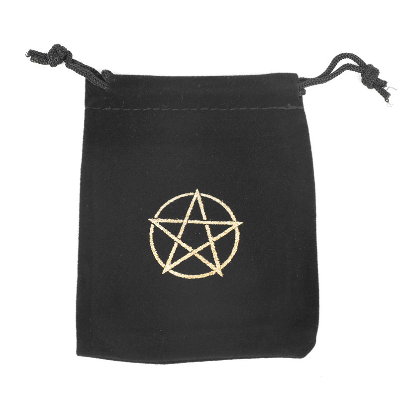 Title 7, Black Pentagram Symbol Drawstring Flannel Bag