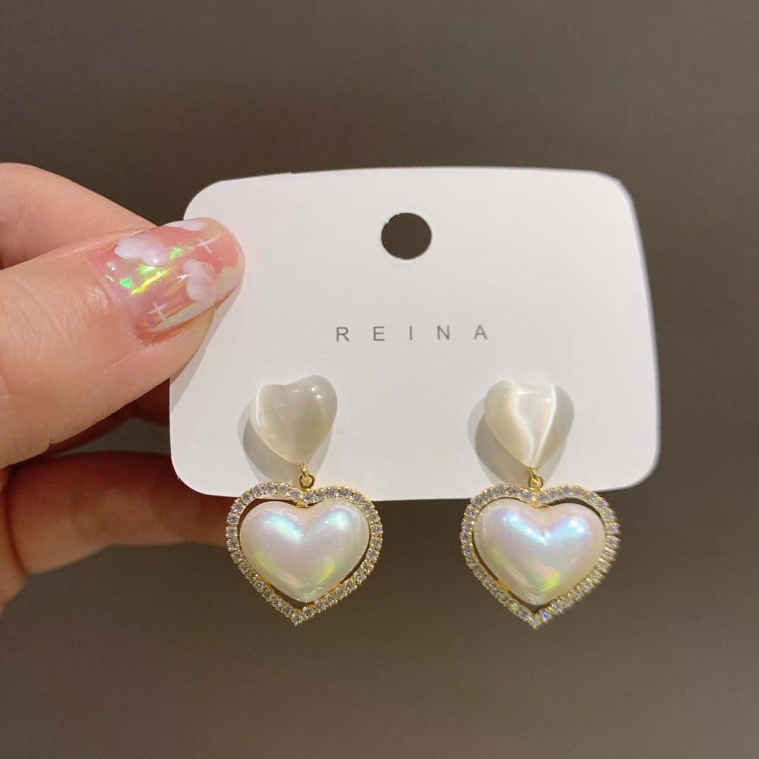 Opal Love Colorful Pearl Earrings S925 Silver Needle