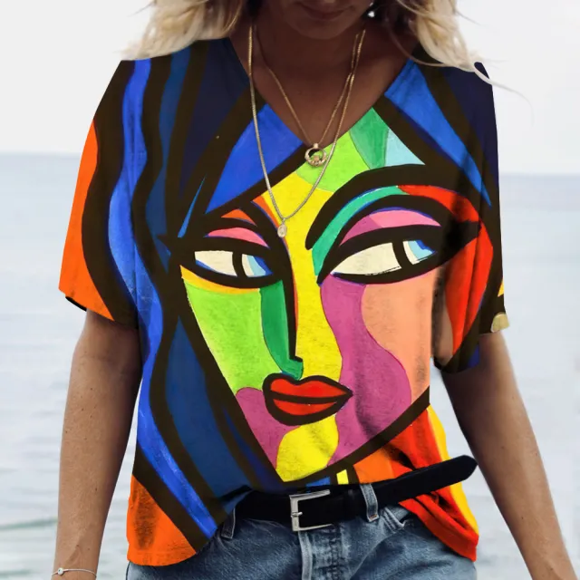 3DT T shirt Casual Women's Short Sleeve Rgc230414H - Shop at LoveMi