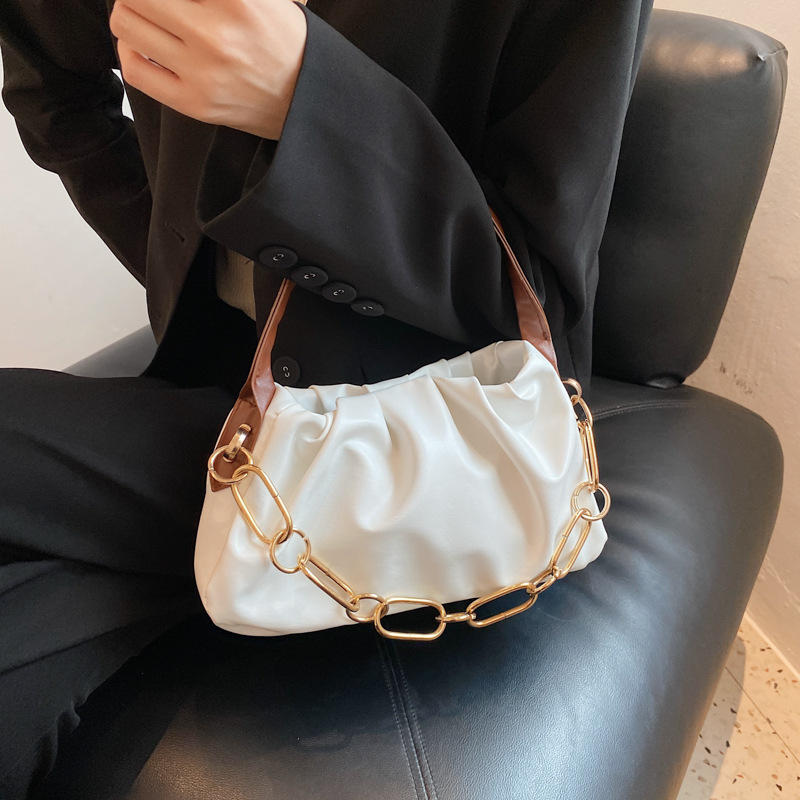 Title 7, Crossbody Pleated Armpit Bag Thick Chain Portab...