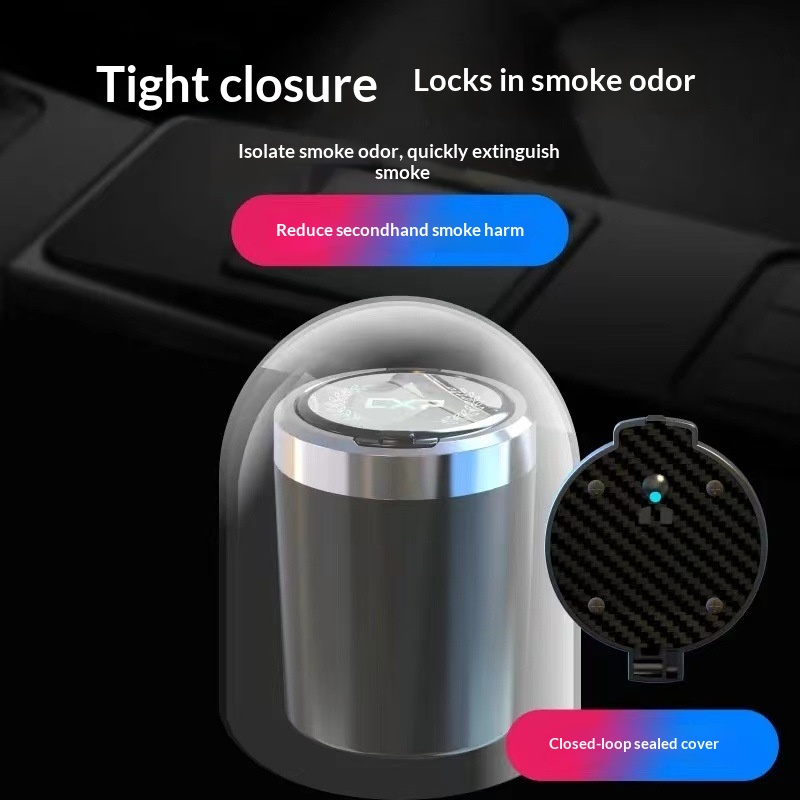 LED One-Button Openable Car Ashtray 5