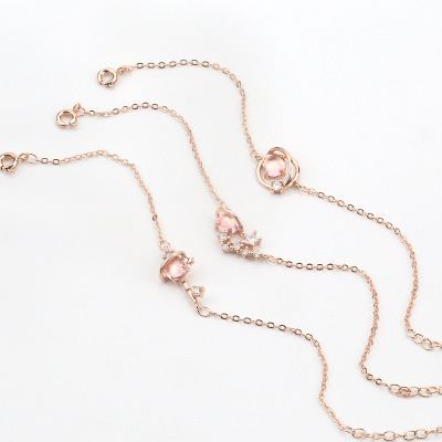 Blue Glass Planet Necklace, Dreamy Starry Sky, Small