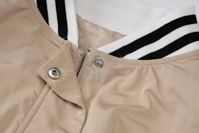 Letter Embroidered Stand Collar Zipper American Baseball Jersey