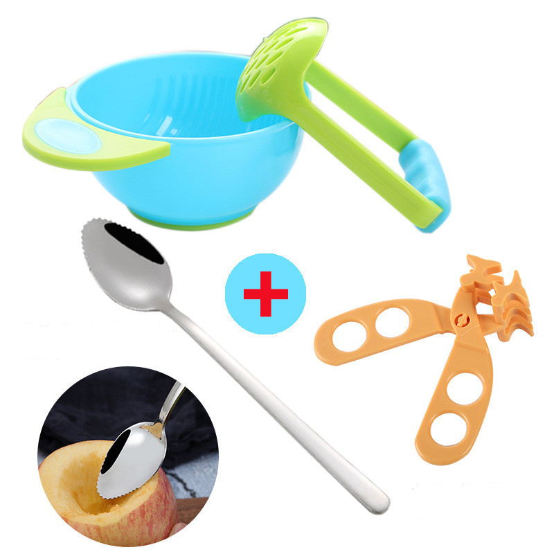 48c75e13 4e4e 424c b2db 090f7e6d57b9 - Baby Food Supplement Tool Grinding Bowl Supplementary Scissors Set