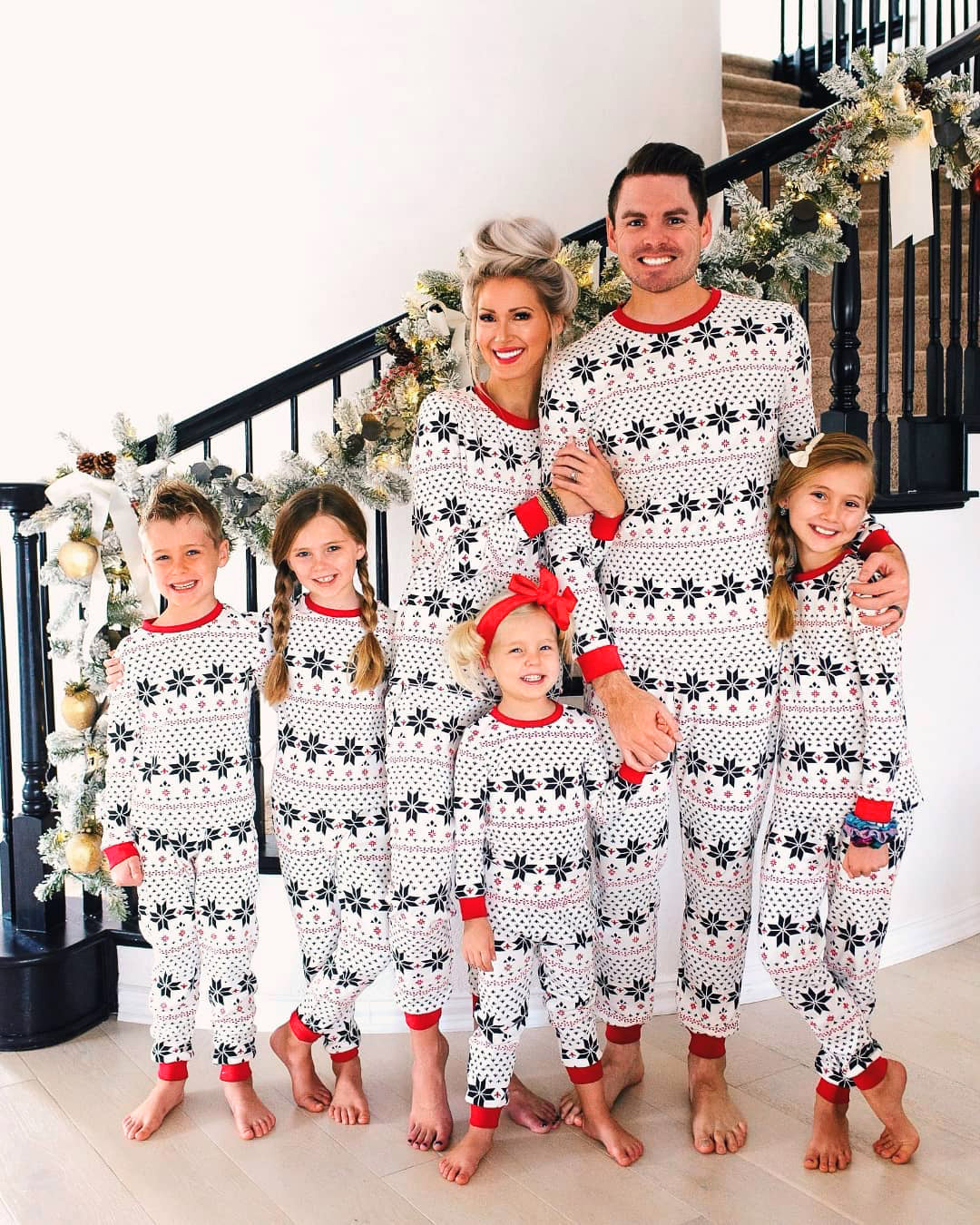Christmas Print Parent child Home Service Suit Black - Shop at LoveMi