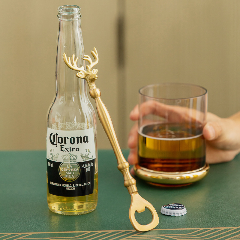 Home vintage brass opener deer head (gold)