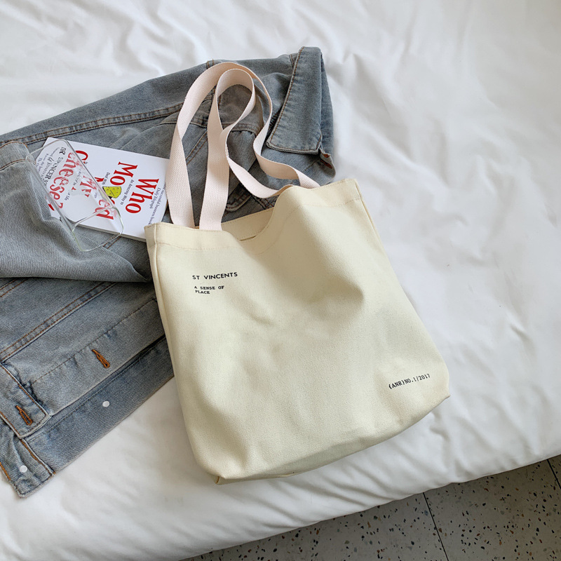 Fashionable Simple English Printed Canvas Bag