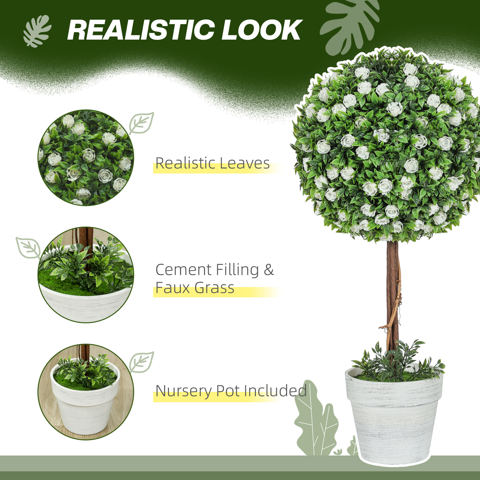 Two Pot Decorative Simulation Plant Set, Nine Lily Flower Potted Plants, Fake — image 7