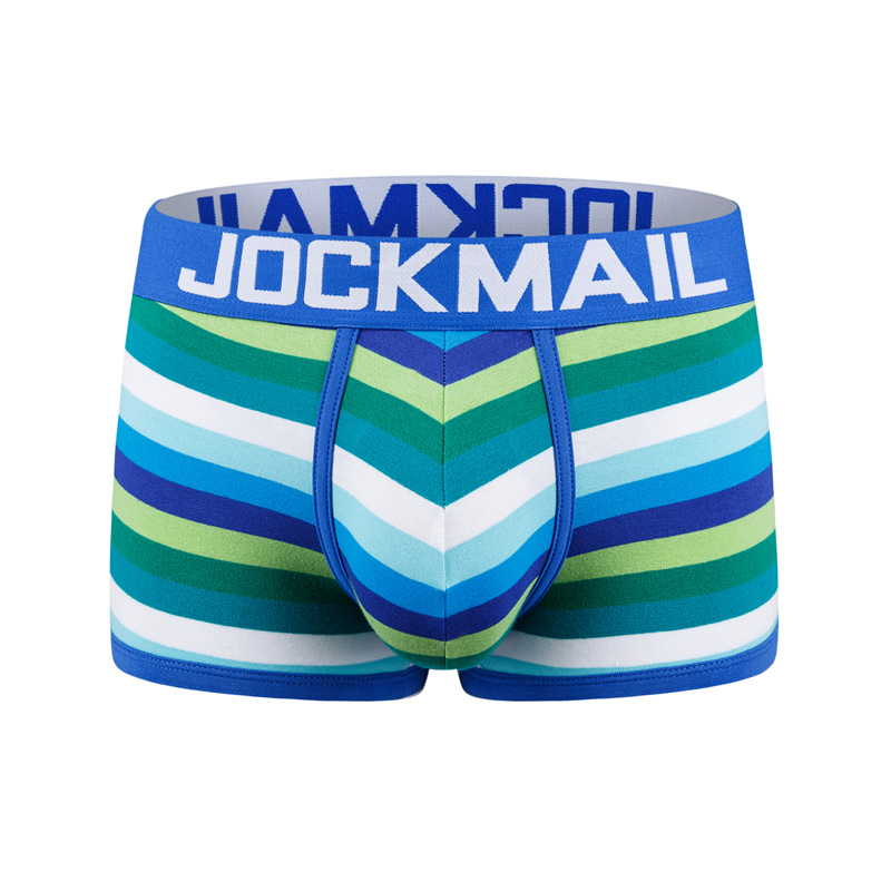 Striped Rainbow Personalized Tide Boys Quadrangular Shorts