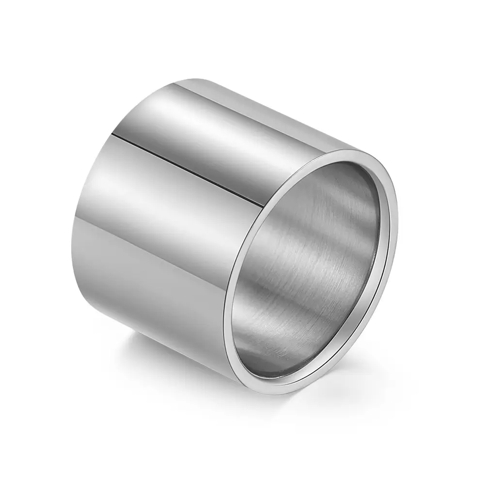 Men's Titanium Steel Smooth Long Tube Ring