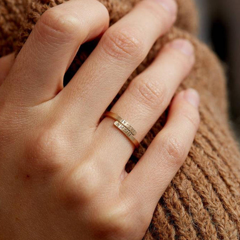 Custom Name Ring Gold Plated Couple