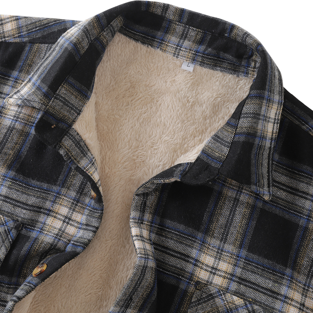 Men's Fashion Plaid Plus Velvet Warm Shirt
