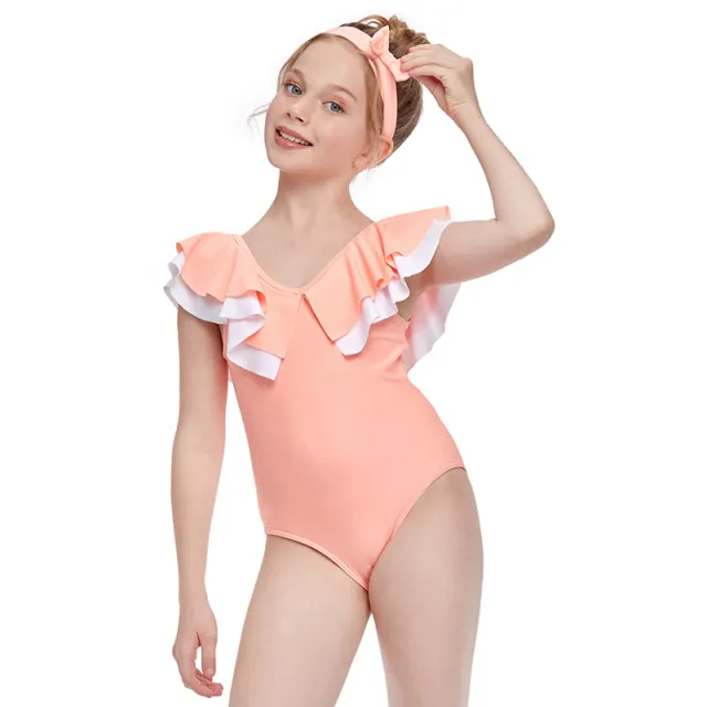 The New One piece Flashing Girls Swimwear New Children's Swimwear Orange - Shop at LoveMi