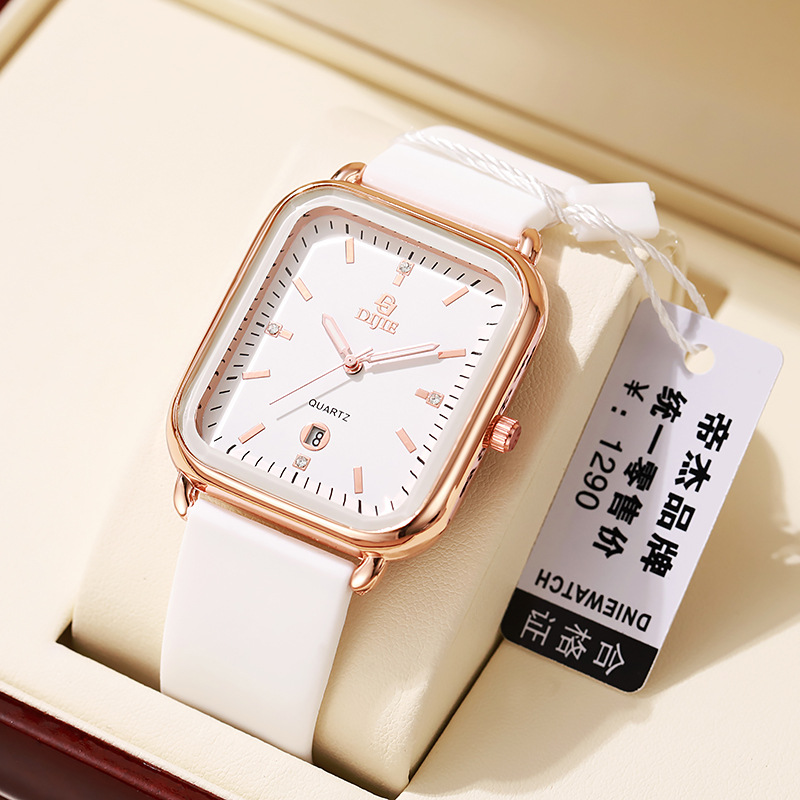 New Large Dial Square Silicone Unisex Couple Watch 5