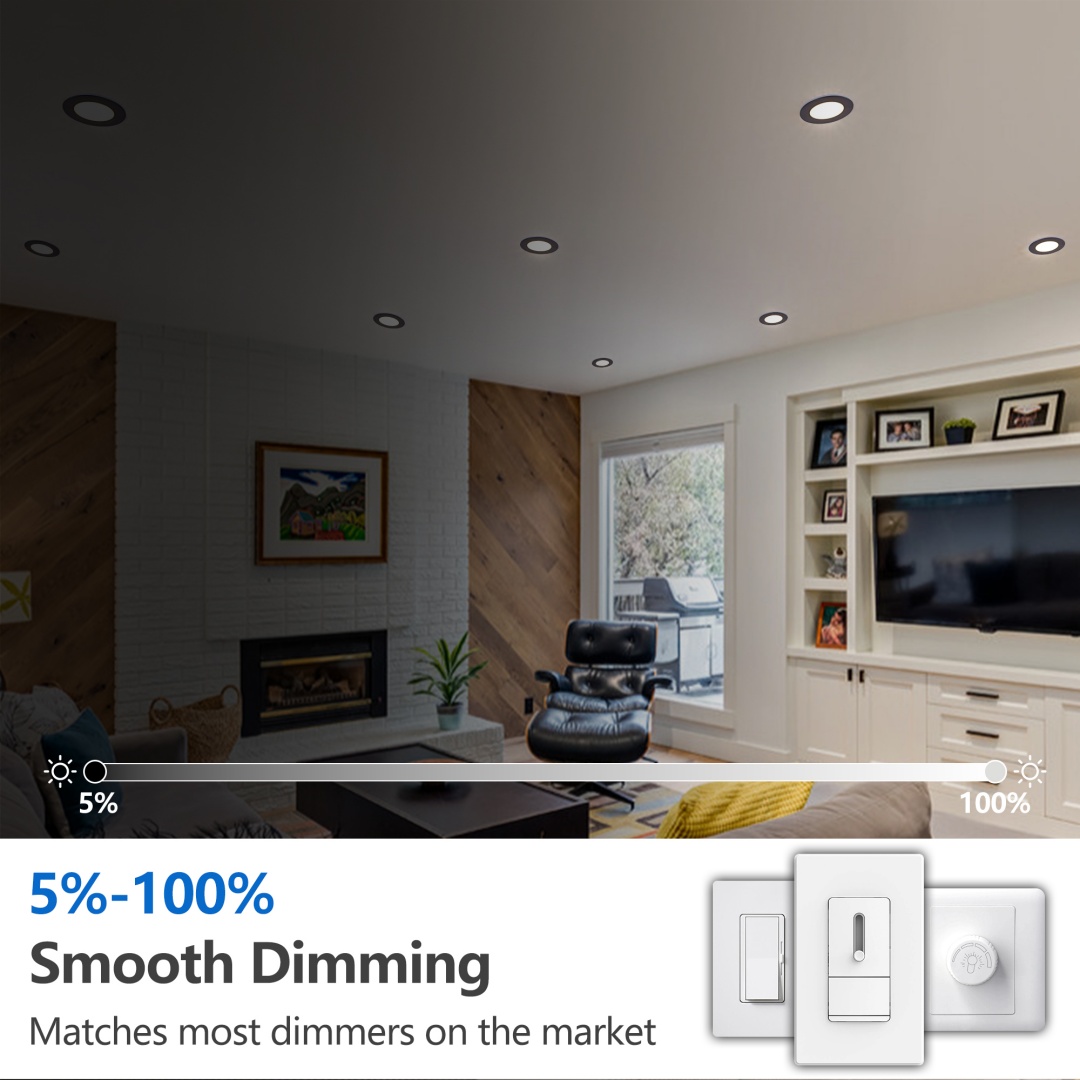 6 Pack 4 Inch Black LED Recessed Light, Dimmable, 2700K-5000K 5CCT, 800LM High... 9