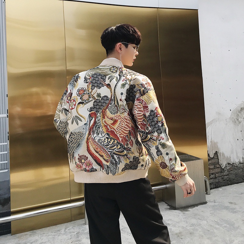 Men's Crane Embroidered Jacket Jacket