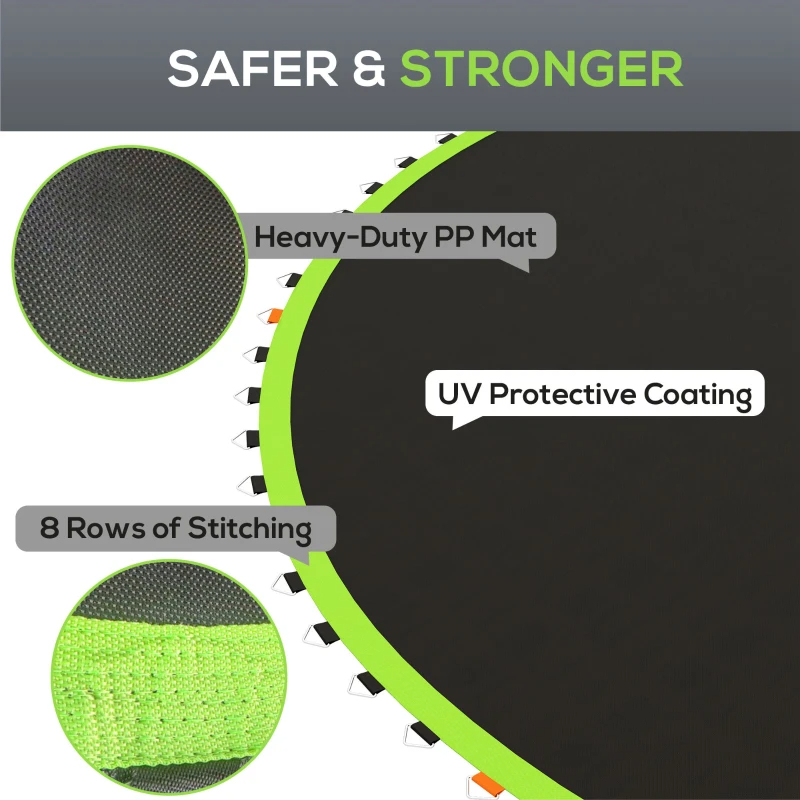 Trampoline Replacement Mat, Fits Trampoline W 72 V-Hooks &  Springs Spring & Frame Not Included  Green