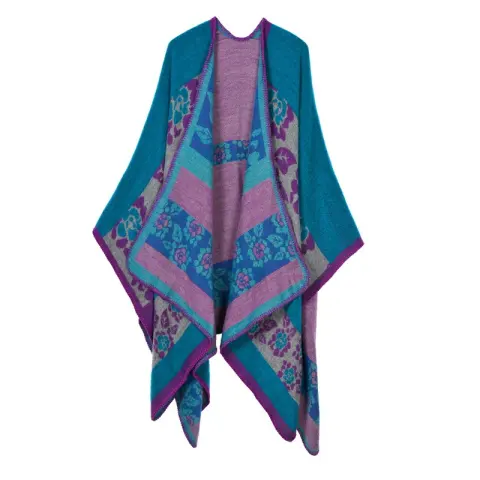 Women's Autumn Winter Thick Small Floral Warm Faux Cashmere