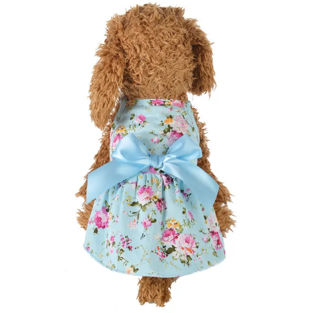 Spring And Summer New Style Cotton Pet Clothes, Streamer Princess Dress, Dog Clothes Blue - Shop at LoveMi