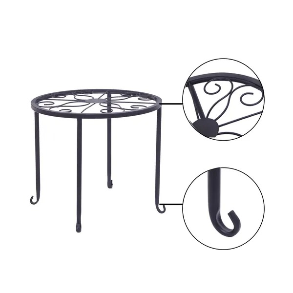 Metal Plant Stand 4 In 1 Potted Irons Planter Supports Floor Flower Pot Round Rack Display image 3