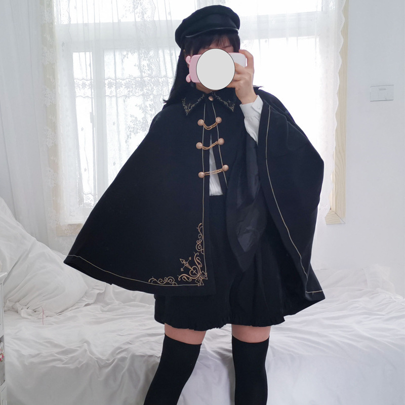 Japanese Style Soft And Hard Girl Cool Cos Role Lapel Dark Night Gothic Handsome… — image 1