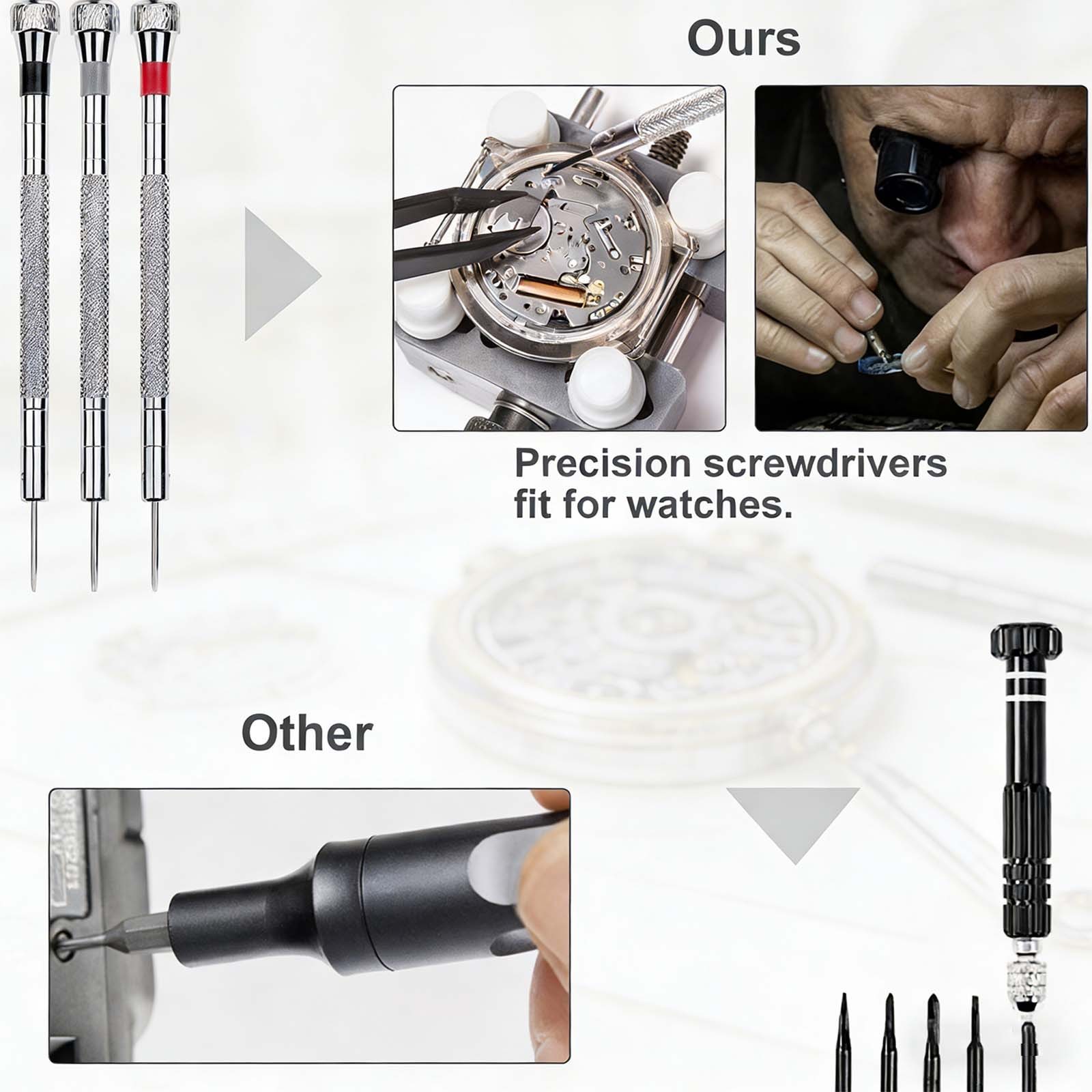 147PCS Watch Repair Tool Kit Back Case Opener Remover Spring Pin Bars Watchmaker 4