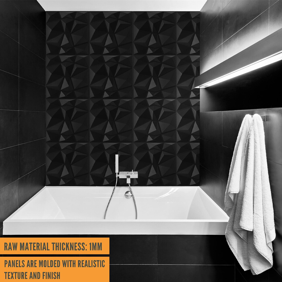 12Pcs Modern Decorative Wall Panel 3D Effect Decor PVC Panels Cladding UK — image 9