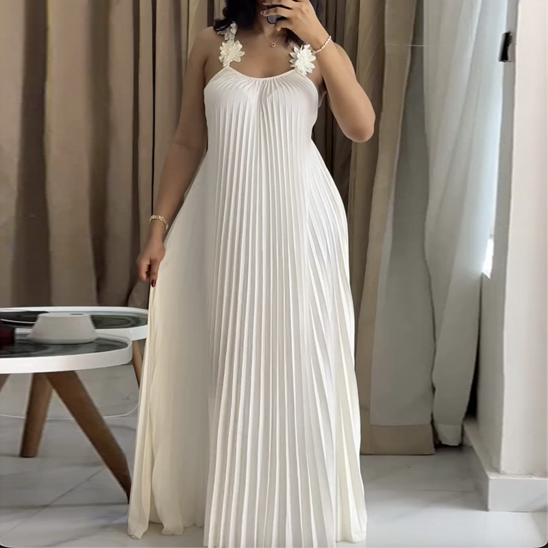 Vacation Suspender Pleated Dress - Image 4