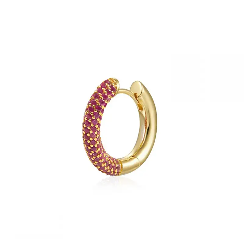 Geometric Circle Multicolor Zircon Earrings