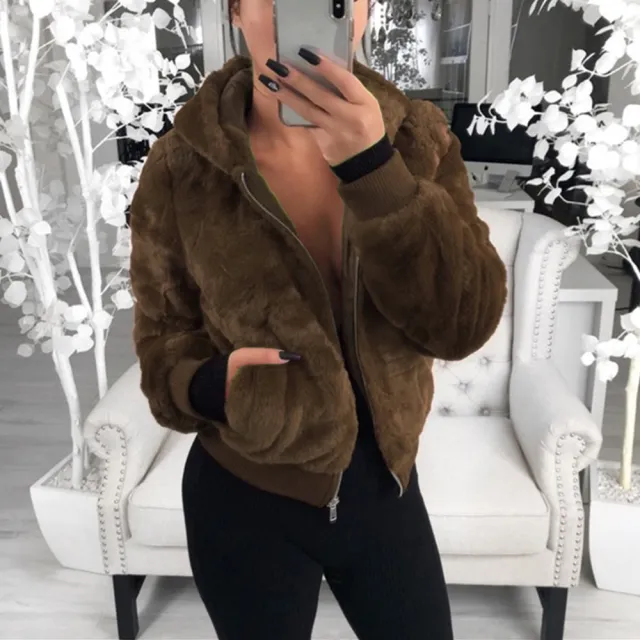 Women's Fox Fur Autumn And Winter Mink Fur Bunny Fur Coat Women Light Coffee - Shop at LoveMi
