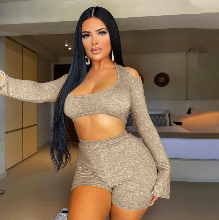 Shorts Solid Color Sports Yoga Suit