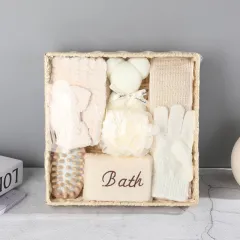 Spa Gift Bath Set Cute Bear Towel Bathing Skin Cleaning Kit Spa Gift For Women Sisal Bath Flower Kit Coral Velvet Hair Strap Bath - 1Set - View 1