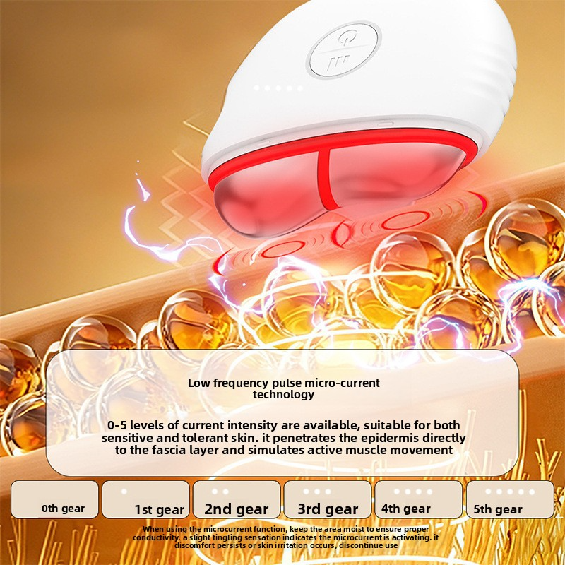 Color Light Scraping EMS Facial Beauty Device, Lifting & Firming Import Instrument, Facial Hot Compress Household Massager 4