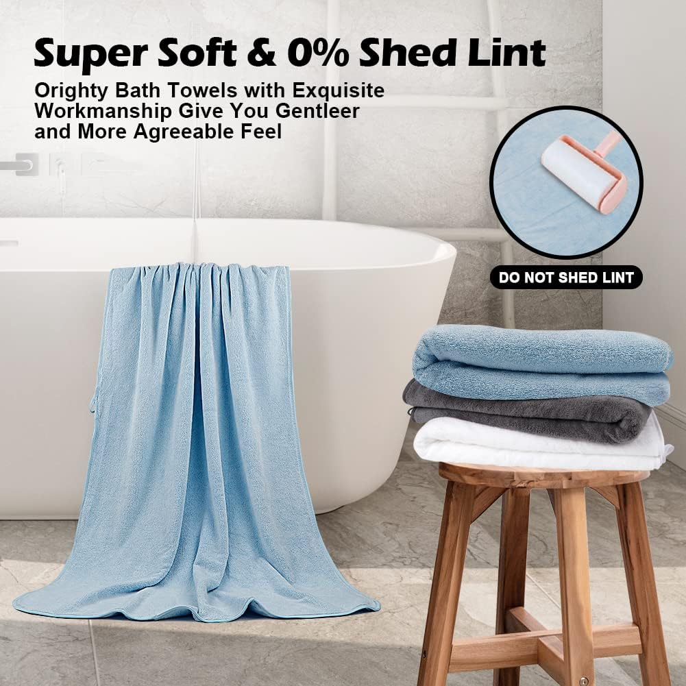 Blue Microfiber Bath Towels 2 Units, 27x54 Inch Soft Quick Dry Towels For Bathroom, Sports, Yoga, Spa And Fitness 4
